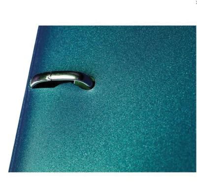 Тетрадь 120л на кольцах HATBER "METALLIC", тёмно-синий, пластик, с фиксирующей резинкой